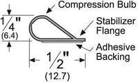 Pemko S88BL20 Adhesive Fire/Smoke Gasketing, Black, 20'-0" Roll