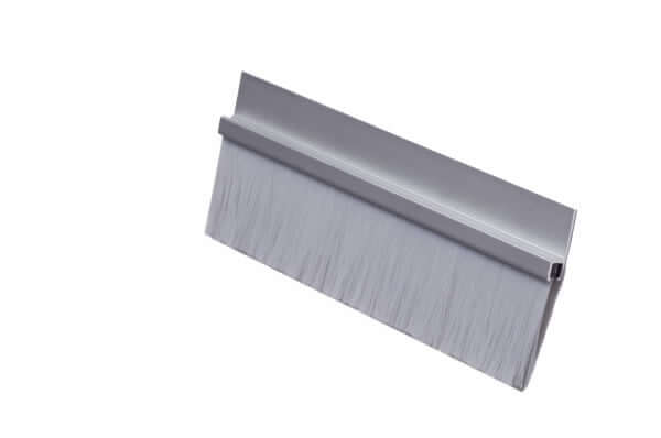 Pemko - 18100CNB36 Door Bottom Sweep, Clear Anodized Aluminum with 1" Gray Nylon Brush insert, 0.25"W x 1.875" H x 36" L